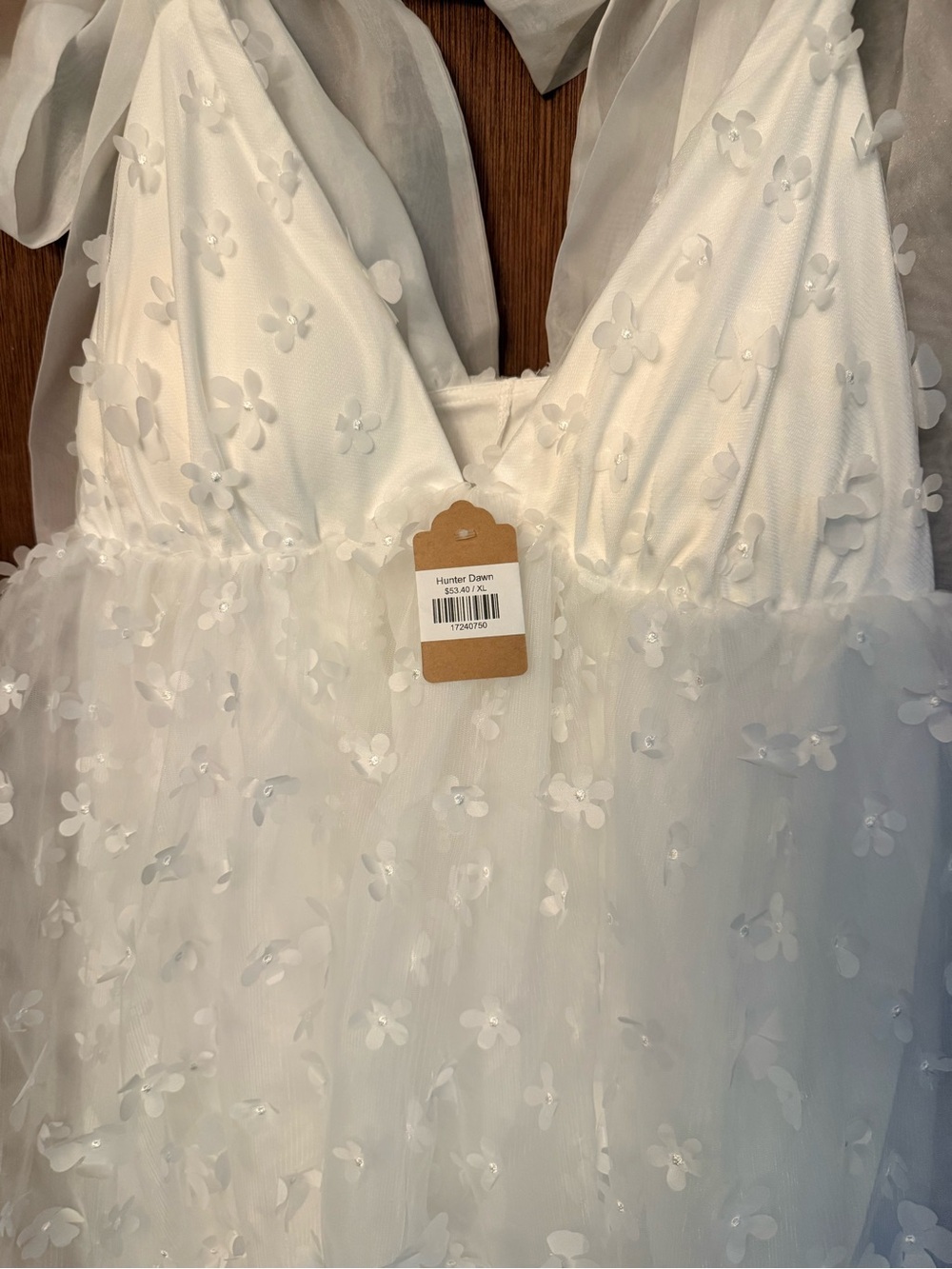 Hunter White Floral Appliqué Dress